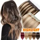 100% Secret Wire In Hair Extensions Remy Hairpiece No Clip Remy Hair Weft THICK