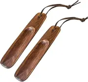 [VANZACK] 2pcs Shoe Horn Tool Shoes Inserts for Women Shoes Women Shoe Stretcher Women Heel Lifts Shoe Women Shoe Lifter Durable Shoehorns Shoe Extractor Wooden Shoehorns Brown Log