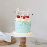 "Congrats" Silver / Clear Layered Cake Topper