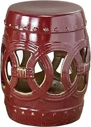 Ceramic Drum Table Decorative Garden stools, Decorative Ceramic Garden Stool, Hollow Eight-Sided to The Wealth of Copper Stool for Shoes, Suitable for Outdoor Garden,(Copper)