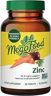 MegaFood - Zinc Supplements for Immune System - Non-GMO, Vegetarian, Gluten-Free - 60 Tablets (60 Servings)