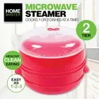 Home Master® 2 Tier Steamer Basket BPA Free Safe Simple Microwaveable