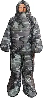 Adult Camping Wearable Sleeping Bag, Humanoid Sleeping Bag Outdoor Camping Ultralight Warm Four Season Cotton Sleeping Bag, Zipper Design Walking Sleeping Bag