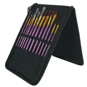 Set of 12 pc branded Artist Painting Brush Set in Palette Zippered Case art AUD