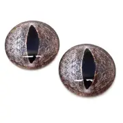 Pair of 30mm Diamondback Rattlesnake Glass Eyes Red Silver Taxidermy Doll Supply