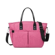 Catzon Insulated Lunch Bags Large Tote Adult Lunch Box with Shoulder Strap Side Pockets RoseRed