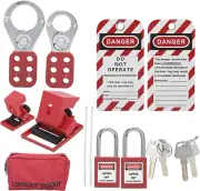 Lockout Tagout Kit, Multifunctional Clamp on Circuit Breaker Locks with Security
