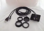 Car Dashboard Flush Panel Mount 3.5mm Jack + USB 2.0 Extension Adapter Cable 2m
