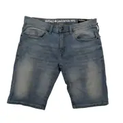 Buffalo David Bitton Shorts Mens 34 Evan-x Light Blue Denim Jean Casual New Tag