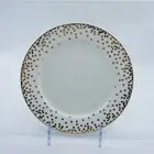 Grace's Teaware White /Gold Square Confetti Dinner Plates, Set of 4