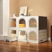 PINNKL Cat Cage Indoor with Cat Litter Box - Kitten Playpen Kennels - Stronger, Stress-Free Space for Your Kitty - Easy Installation, No Tools Needed (Size : 41.7''x14.4''x27.9'')