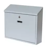 Wall-Mounted Outdoor Mailbox with Lock, Large Capacity Mailbox with Large Gray