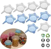Adpartner Silicone Can Lids (10Pcs, All 3.74'' Diameter), Reusable Silicone Stretch Lids BPA-free Seal Can Covers for Regular and Wide Mouth Mason Jars, Canned Pet Foods, Fit for 3.5 to 4.3 inches