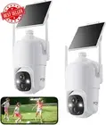2-Pack Solar Wireless Security Cameras, 2K PTZ, Spotlight, AI, Night Vision