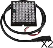 2X 940nm 48 LED Array Board IR with IR Range Up to 30m for of Camera Modules, Power DC 12V