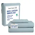 Twin Size Bed Sheets - 100% Cotton Sheets Twin Bed Set, 3Pc Pre-Washed & Pre-...