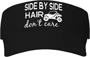 [Fenmshairy] Women's Side by Side Hair Don't Care Sun Visor Hat Adjustable Empty Top Sport Baseball Cap for Golf Tennis