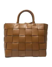 [Jane Debster] Dice Tote Bag in Dark Tan Weave