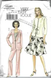 Vogue Pattern 8261, Jacket, Skirt, Pants, Size 8 - 14, Uncut