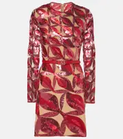 [Elie Saab] Elie Saab Diana sequined tulle minidress AU 6 red
