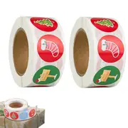 2pcs Christmas Label Stickers 500pcs a Roll Christmas Adhesive Tags DIY Gift Labels Christmas Day Decoration