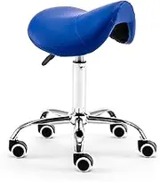 Beauty Stool Treatment Stool,Professional Ergonomic Saddle Stool, Adjustable Hydraulic Saddle Seat with Wheels, Anti-Humpback Office Chair for Salon Stylist/Las,Brown-One Size