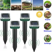 4-8pcs Garden Snake Repeller Multi Pulse Ultrasonic Solar Powered Pest Repellent