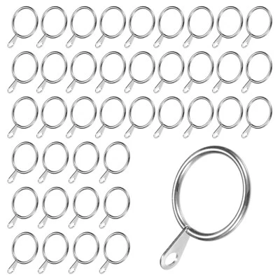 40-Pack Silver Curtain Rings with Eyelet, 1 Inch I D Metal Rings