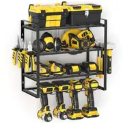 4 Layers Power Tool Rack Organizer Storage Heavy Duty Drill Holder Wall Mounted