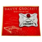 Vintage Davey Crockett Old Frontier Unused Pin On Care Brooch Red Gem