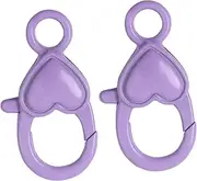 [yuksok] 2 Pieces Lobster Clasp Keyring Buckle DIY Heart Shape Accessories Hook Lobster Claw Clasp for Charms Findings Crafts Bag Toy