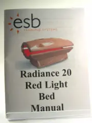 ESB Radiance 20 Lamp Red Light Bed Tanning Bed User Manual Red Light Therapy