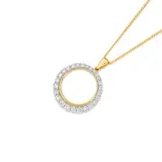 Alora 10ct Gold Diamond 1 1/2 Carats Tw Lab Grown Diamond Circle Pendant