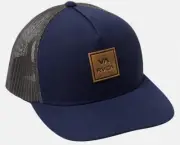 RVCA Deluxe All The Way Curved Navy Mens Snapback Ticket Trucker Hat Cap