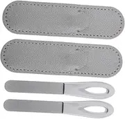 Vaguelly Nail File Kit Double Sided Slip Handle Grinding Files Mini Stainless Steel Portable Travel Size Nail Tools