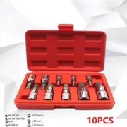 10pcs/set 12 Point Triple Square Socket Bit Set Tamper Proof With Case Tools Kit