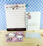 【震撼精品百貨】ONE PIECE&HELLO KITTY_聯名海賊王喬巴&凱蒂貓系列~信紙信箋組-粉橫條