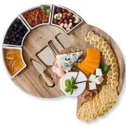 Charcuterie Cheese Board and Platter Set - Made from Acacia Wood - US Patente...