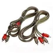 Audio RCA Interconnect Cable Patch Male to Male OFC Spiral Braid (9FT, 2 Pack)
