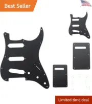 SSS Style 1Ply Matte Black Strong Pickguard and BackPlate Set - Durable PVC