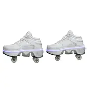 Versatile Double Row Rune Roller Skates - Size 34