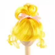 Monique Yellow Synthetic Mohair Coco Ponytail with Curls 6"-7" Doll Wig