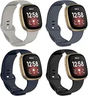 Replacement Band for Fitbit Versa 4/Versa 3/Sense/Sense 2 TPU Watchband Women Men, Soft Sport Watch Strap Smartwatch Wristband
