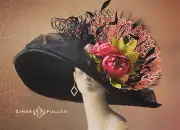 Pink Black Kentucky Derby Hat Wide Brim Del Mar Opening Day Hat Big Easter Hat