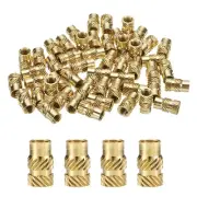 30pcs M5 Threaded Inserts Brass Heat Set Insert M5x12mm, OD 7mm Knurled Nuts
