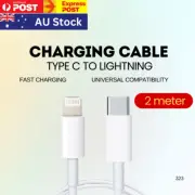 2M iPhone to Type-C Charger/Sync Power Cable White Heavy Duty