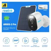 Reolink Argus 3 Pro 2K+ 5MP Spotlight Security Battery Camera+Solar Panel Bundle
