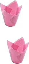 2sets Muffin Liners Tulip Jumbo Non-Toxic Cake Cups for Wedding Birthday Anniversary Halloween 50pcs*2