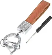 [OATIPHO] Car Key Chain Rhinestone Decor Bling Accessories Keychain for Men Couples Keychains Lady Parts Bling Car Keychain Car Keyring Key Chains for Car Decor for Men Glitter Black Leather