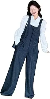 [YiKeGuiHuaShu] Overalls for Womens in Autumn, Loose Wide-Leg Jumpsuit Overalls, Slimming Harem Trousers